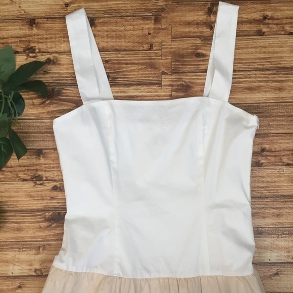 Cremieux Anna Tiered Color Block Drop Waist Sundress Yellow White NWOT - Picture 4 of 11